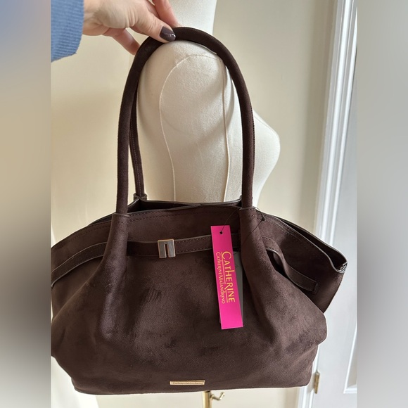 Catherine Malandrino Handbags - NWT Catherine Melandrino Brown Faux Suede Bag